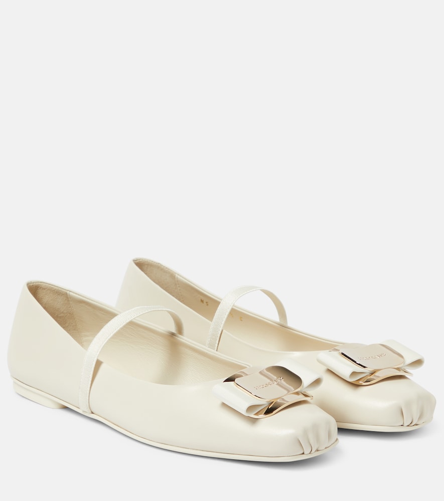 Ferragamo Zina leather ballet flats - 菲拉格慕 Zina 皮革芭蕾平底鞋