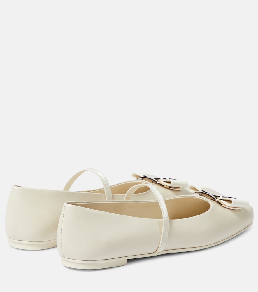 Ferragamo Zina leather ballet flats