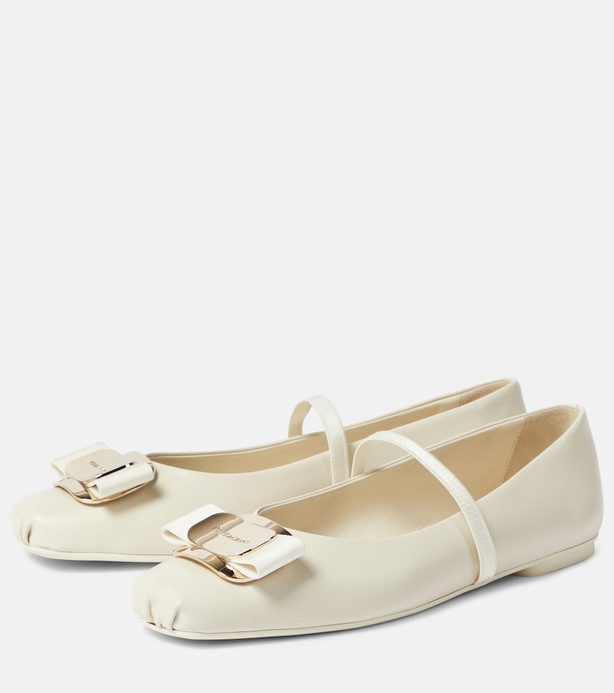 Ferragamo Zina leather ballet flats