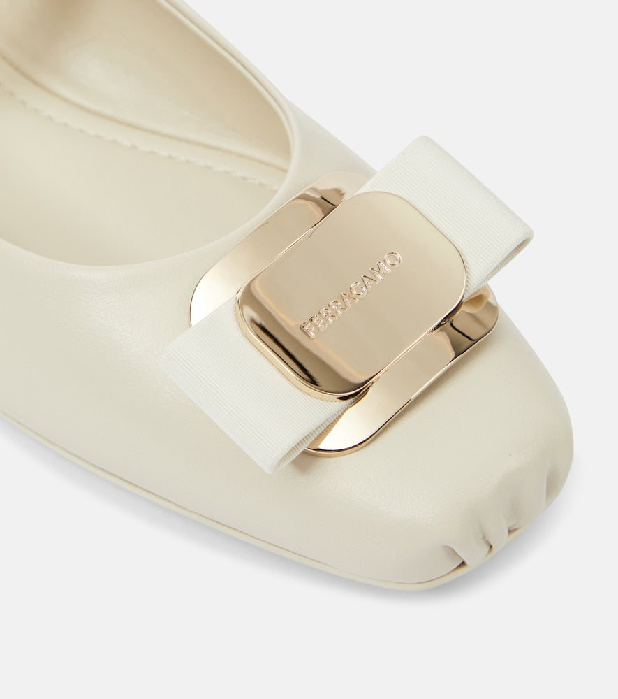 Ferragamo Zina leather ballet flats