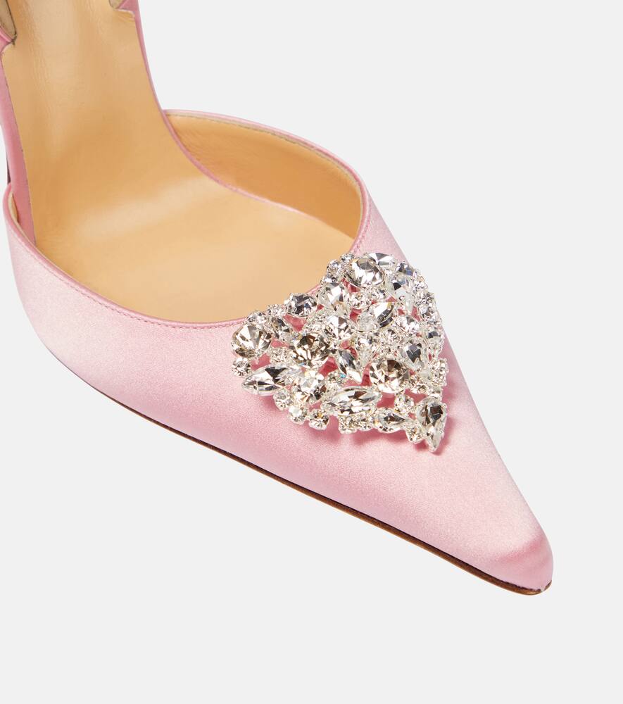 Magda Butrym Crystal-embellished satin slingback pumps
