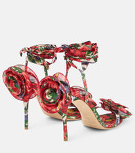 Magda Butrym Floral-appliqu√É¬© satin slingback sandals