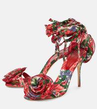 Magda Butrym Floral-appliqu√É¬© satin slingback sandals