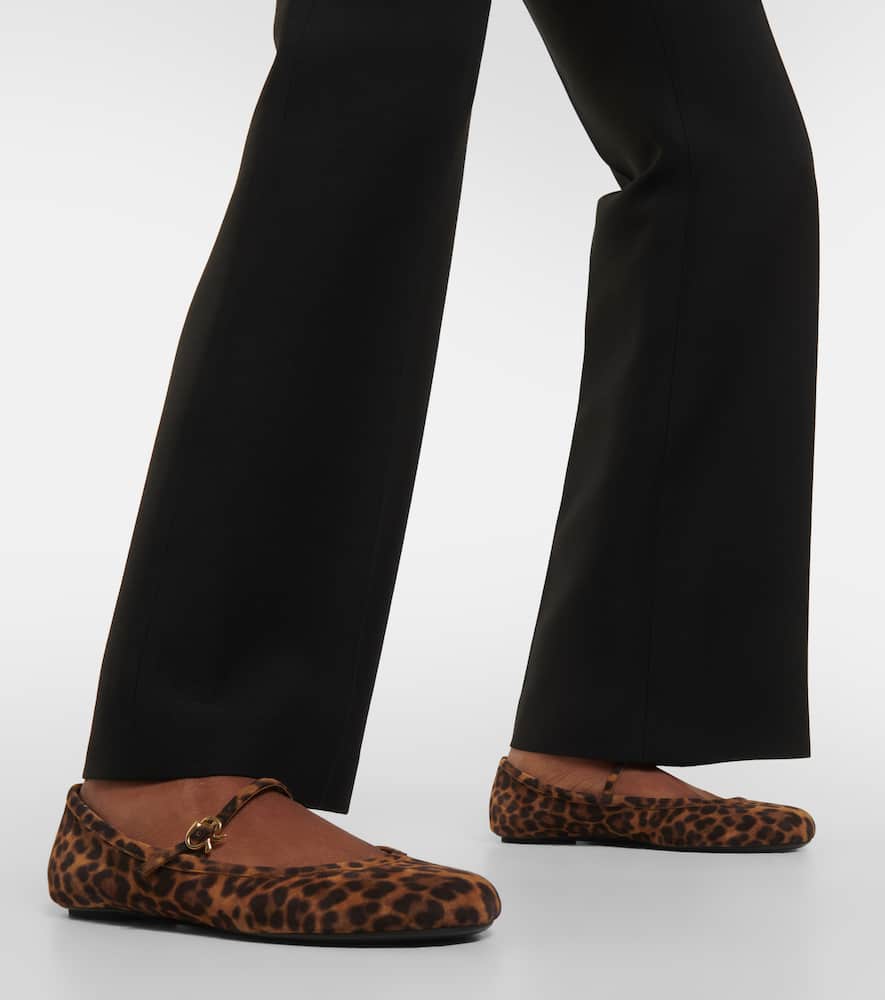 Gianvito Rossi Carla leopard-print suede ballet flats