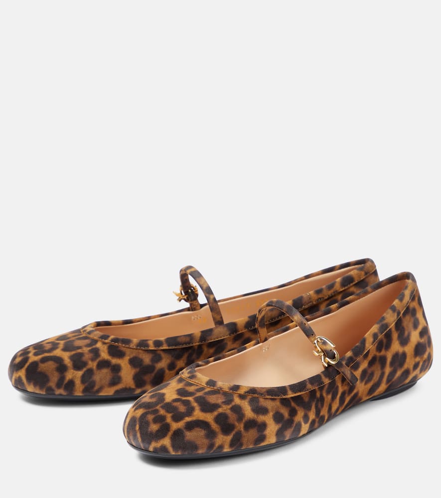 Gianvito Rossi Carla leopard-print suede ballet flats