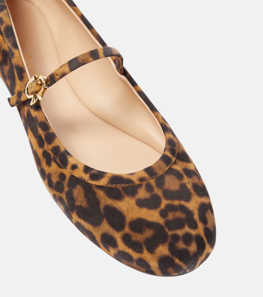 Gianvito Rossi Carla leopard-print suede ballet flats