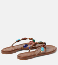 Gianvito Rossi Shanti embellished leather thong sandals