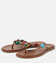 Gianvito Rossi Shanti embellished leather thong sandals