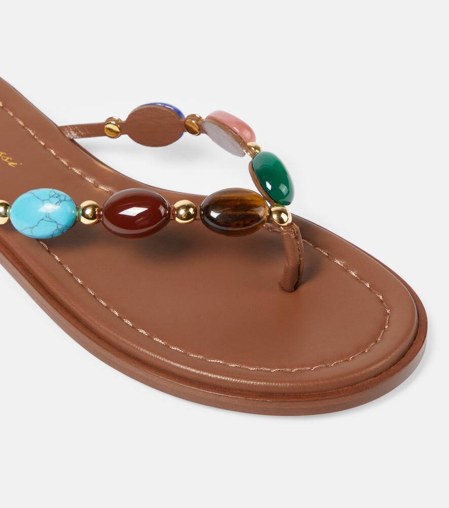 Gianvito Rossi Shanti embellished leather thong sandals