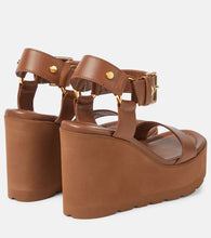 Gianvito Rossi Leather platform wedge sandals