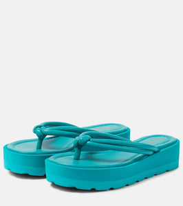 Gianvito Rossi Leather platform thong sandals