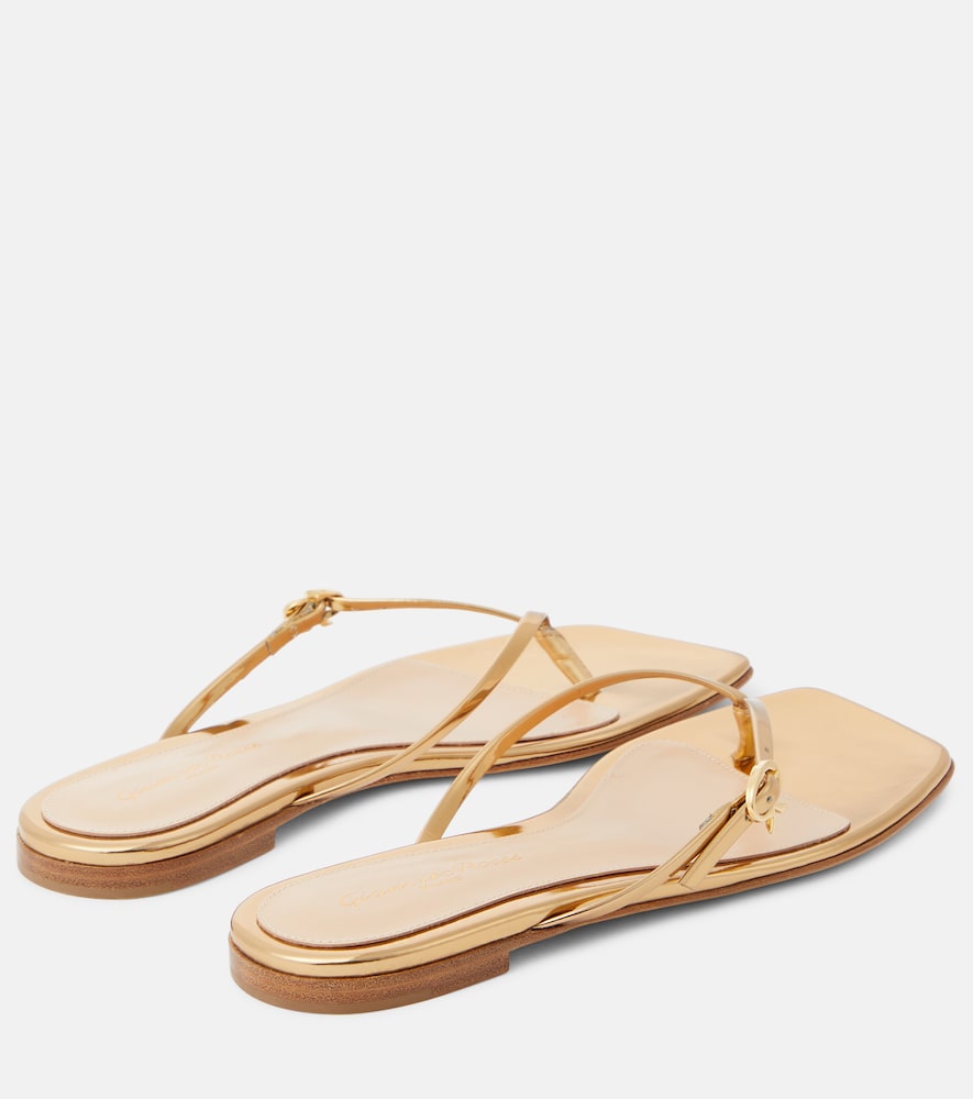 Gianvito Rossi Mirrored leather thong sandals