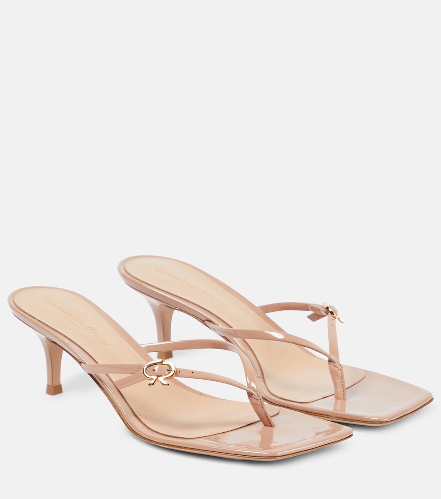 Gianvito Rossi Patent leather thong sandals - Gianvito Rossi 漆皮夹趾凉鞋
