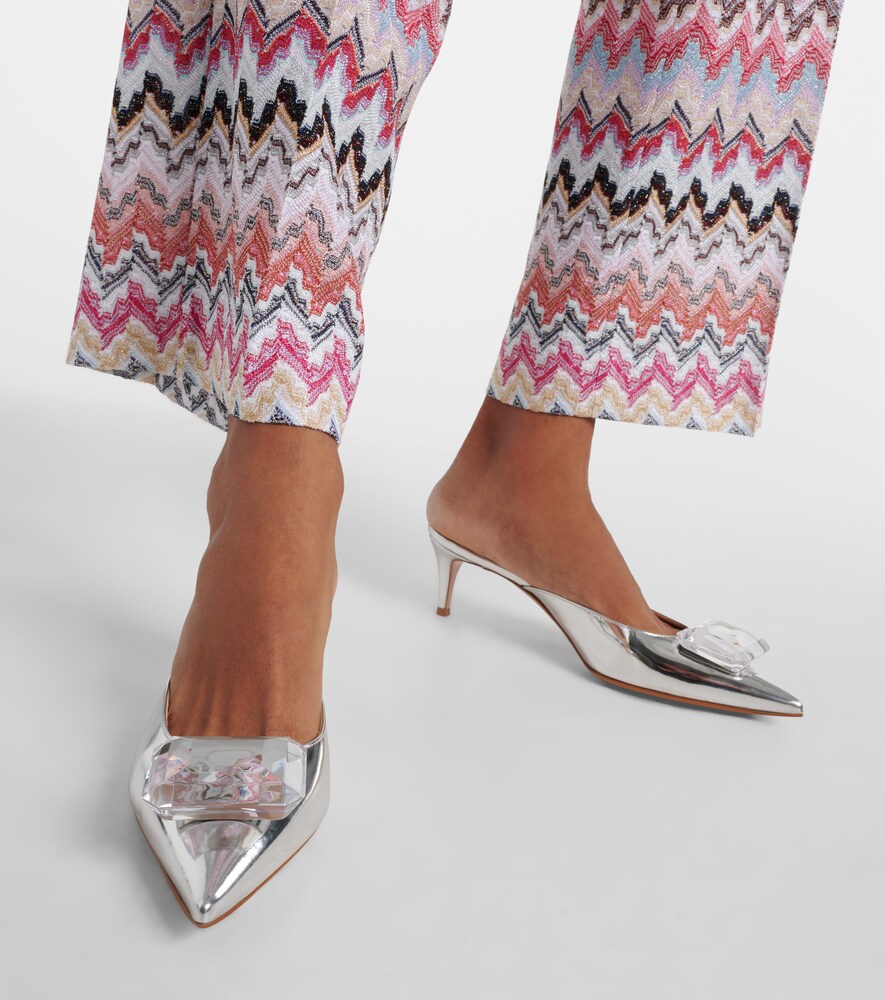 Gianvito Rossi Jaipur 55 embellished metallic leather mules