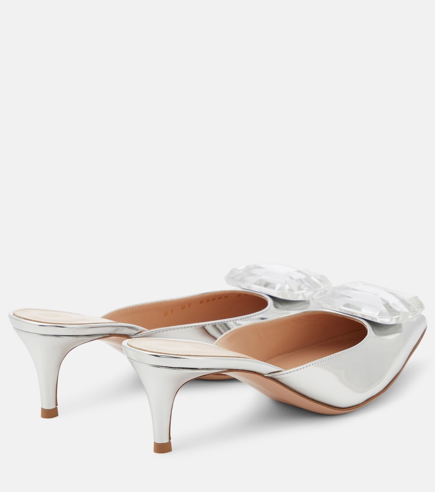 Gianvito Rossi Jaipur 55 embellished metallic leather mules