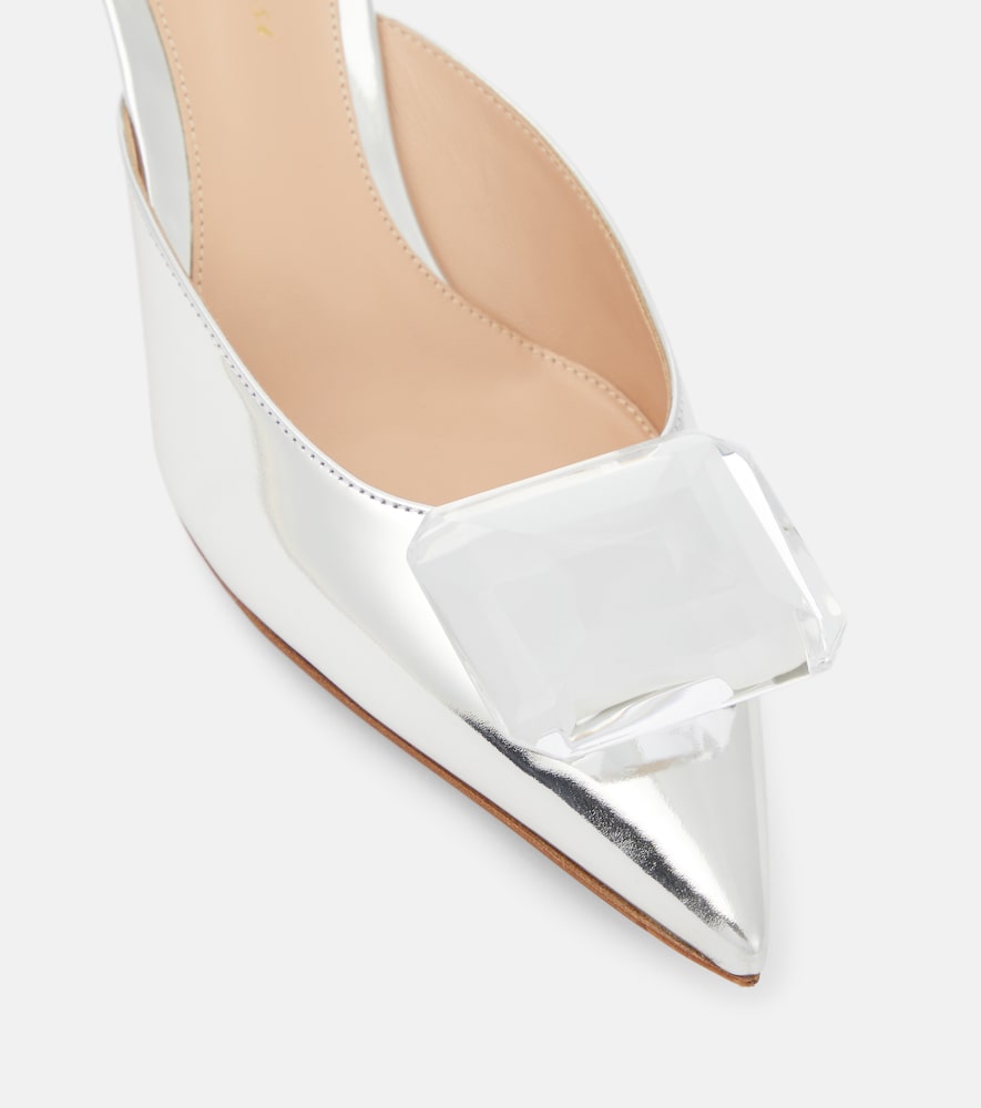 Gianvito Rossi Jaipur 55 embellished metallic leather mules