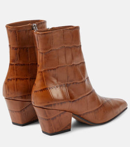 Paris Texas Jane croc-effect leather knee-high boots