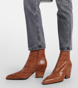 Paris Texas Jane croc-effect leather knee-high boots
