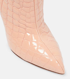 Paris Texas 105 croc-effect leather knee-high boots