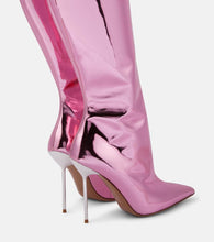 Paris Texas Lidia mirrored leather knee-high boots