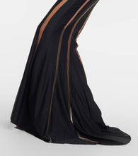 Mugler Paneled tulle and jersey gown