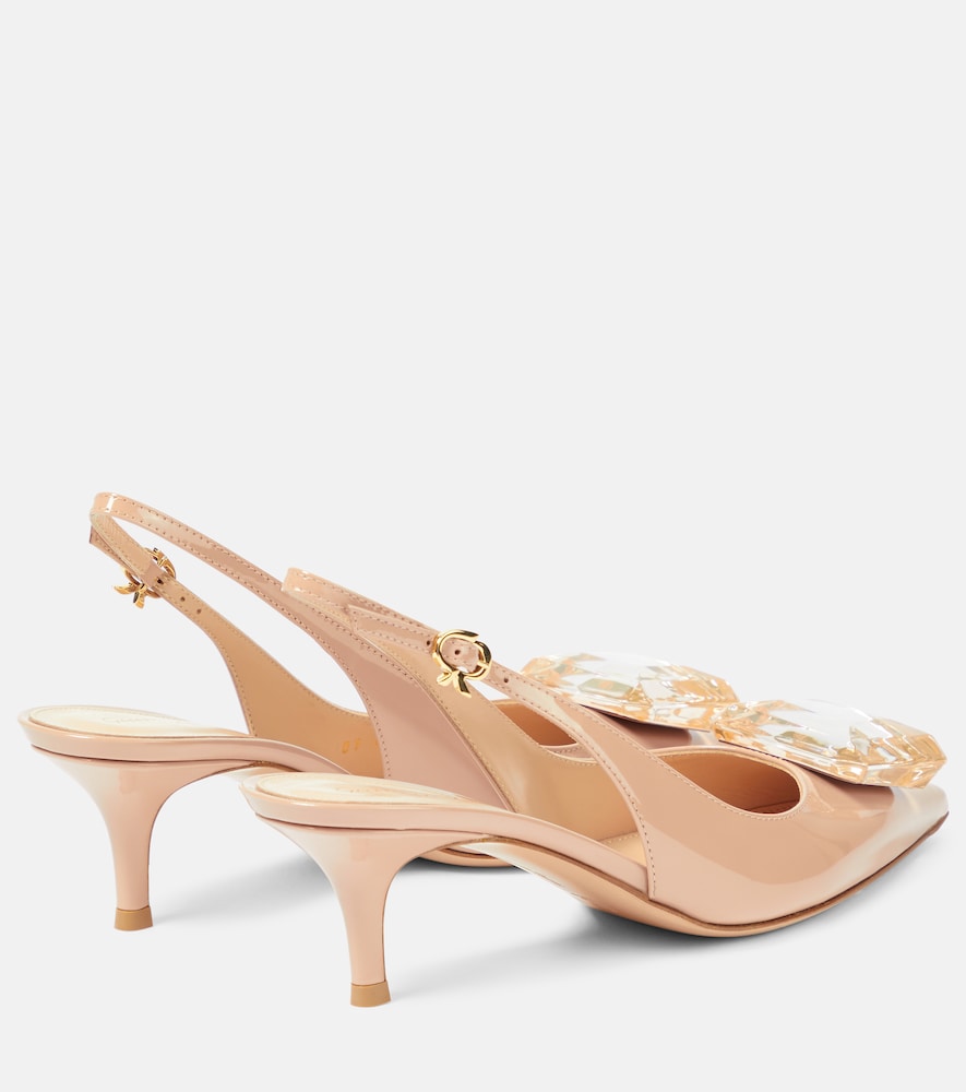 Gianvito Rossi Jaipur 55 patent leather slingback pumps