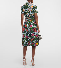 Oscar de la Renta Floral cotton poplin midi dress