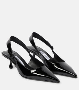 Jimmy Choo Amel 50 Pat leather slingback pumps