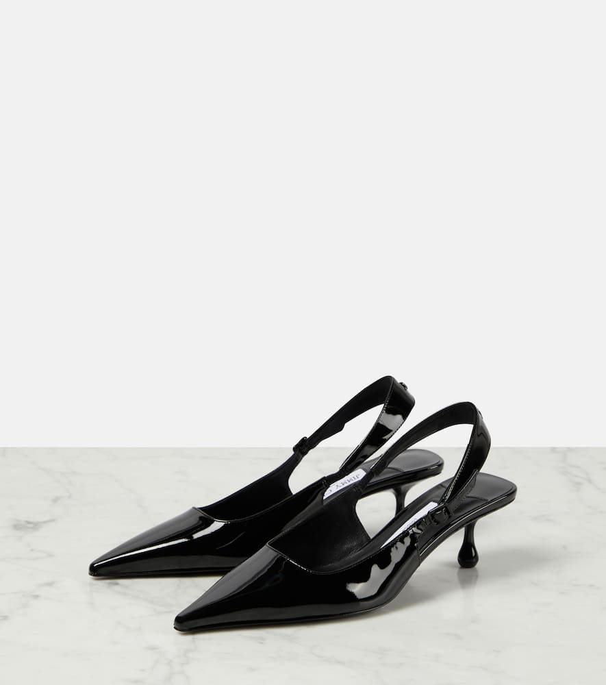 Jimmy Choo Amel 50 Pat leather slingback pumps