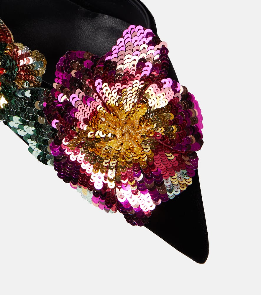 Jimmy Choo Azara 100 floral-appliqu√É¬© velvet pumps