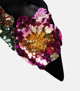 Jimmy Choo Azara 100 floral-appliqu√É¬© velvet pumps