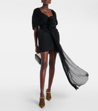 Jimmy Choo Bing 100 embellished velvet and mesh mules