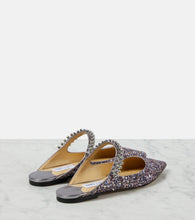 Jimmy Choo Bing embellished leather-trimmed mules