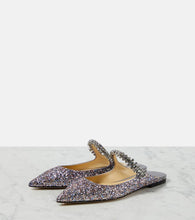 Jimmy Choo Bing embellished leather-trimmed mules