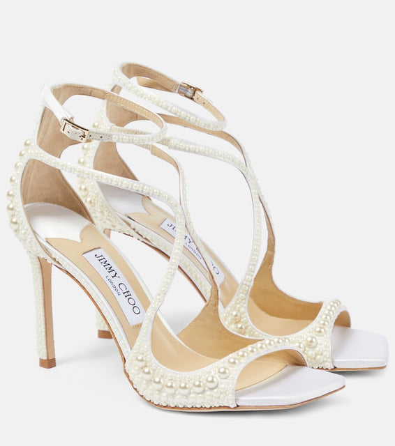 Jimmy Choo Bridal Azia embellished leather sandals