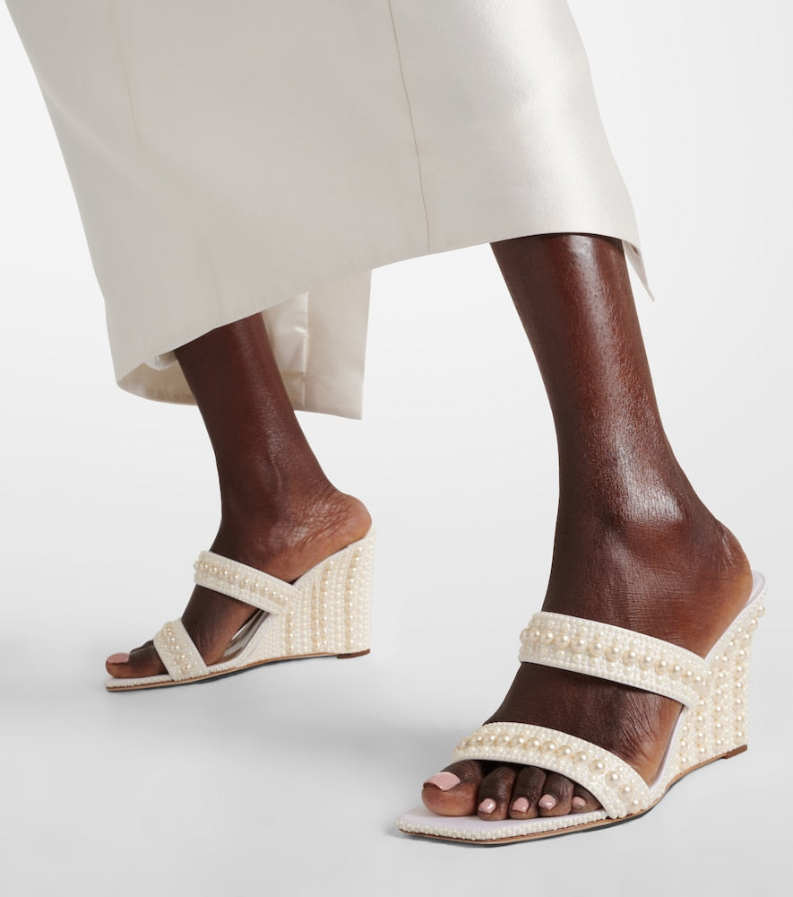 Jimmy Choo Bridal Sacoria 85 embellished wedge mules