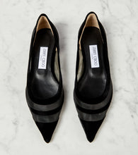 Jimmy Choo Love tulle-trimmed velvet ballet flats