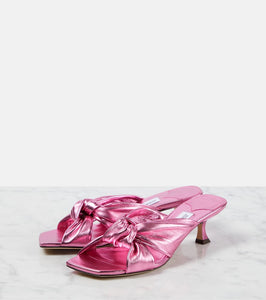 Jimmy Choo Avenue 50 metallic leather mules