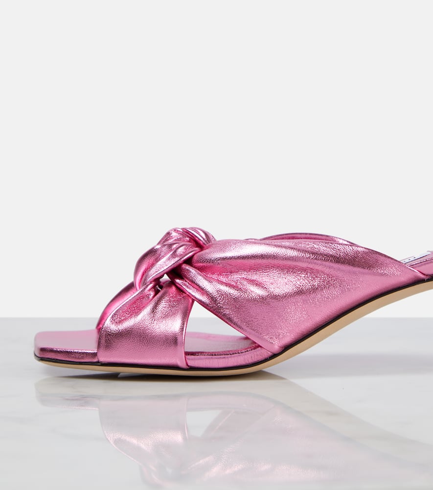 Jimmy Choo Avenue 50 metallic leather mules