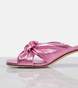 Jimmy Choo Avenue 50 metallic leather mules