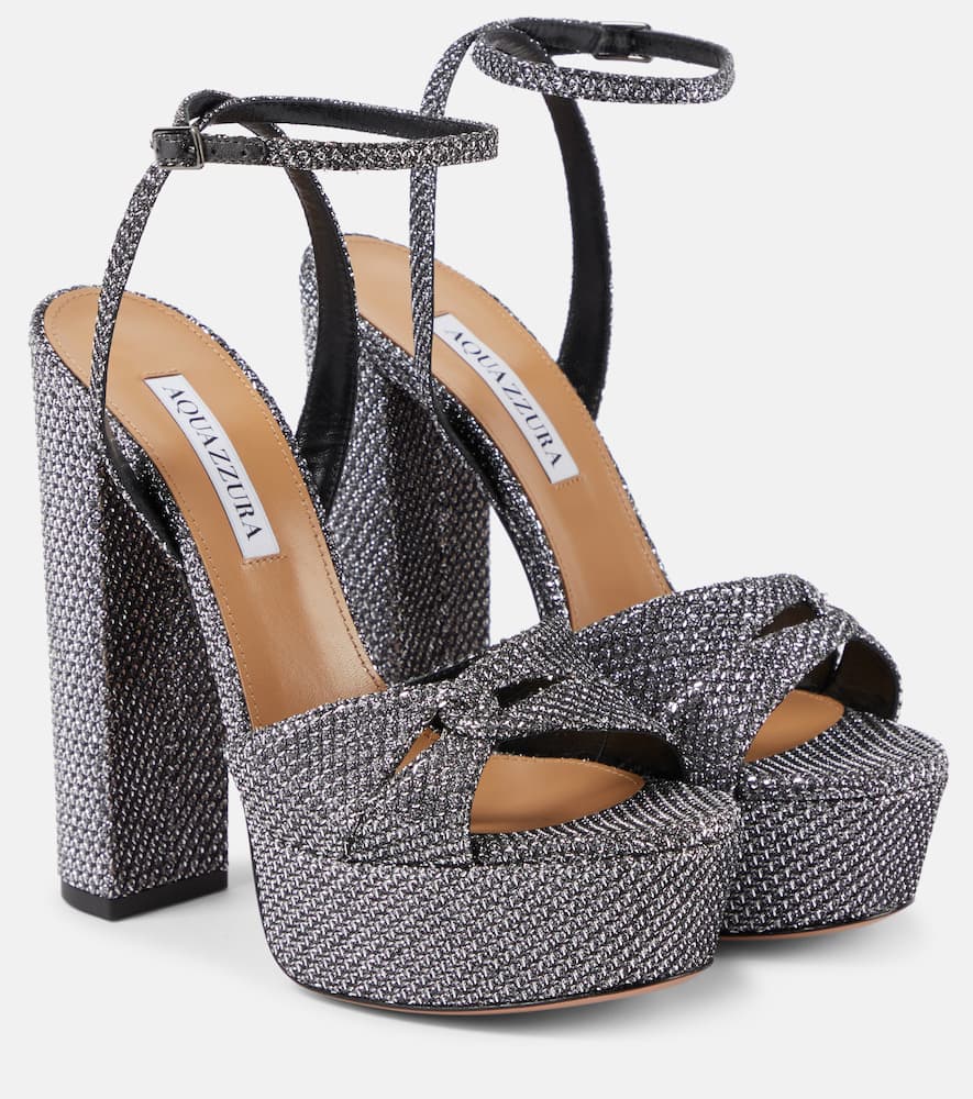 Aquazzura Sinner 140 metallic platform sandals
