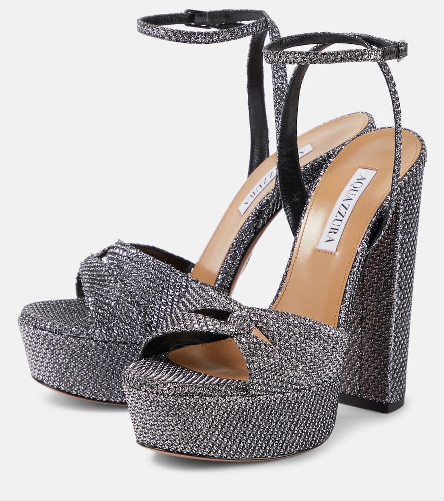 Aquazzura Sinner 140 metallic platform sandals