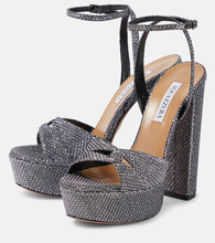 Aquazzura Sinner 140 metallic platform sandals