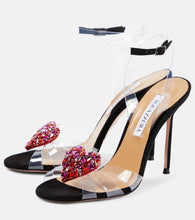 Aquazzura Love Me 105 embellished PVC sandals