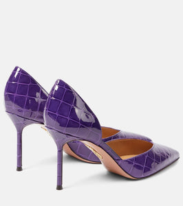 Aquazzura Up Town 85 croc-effect leather pumps