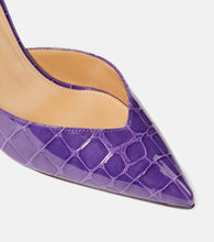Aquazzura Up Town 85 croc-effect leather pumps