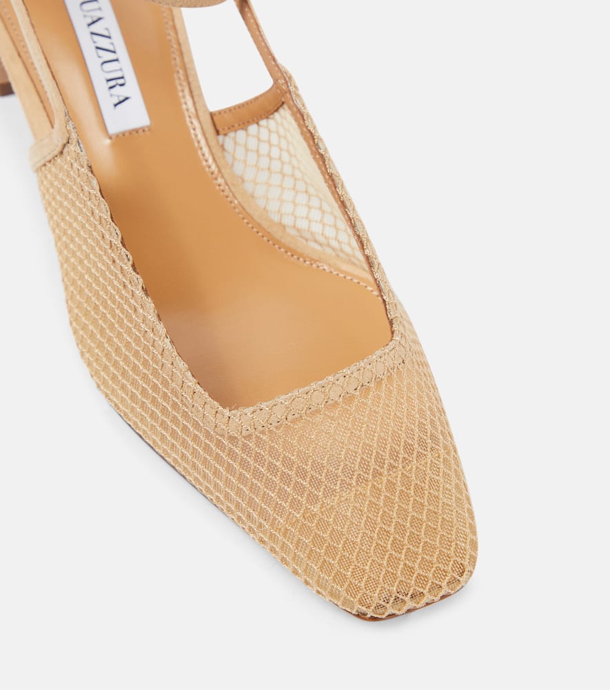 Aquazzura Forbidden Love 35 mesh and suede pumps
