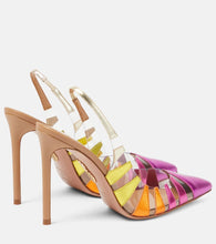 Aquazzura Hot Rumor leather and PVC 105 slingback pumps