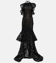 Oscar de la Renta Ruffled guipure lace gown