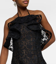 Oscar de la Renta Ruffled guipure lace gown